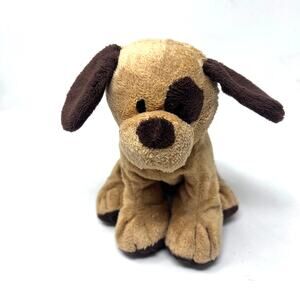 Ty Pluffies Barkers Puppy Dog Beanie Floppy Brown Eye Spot Tan 2012